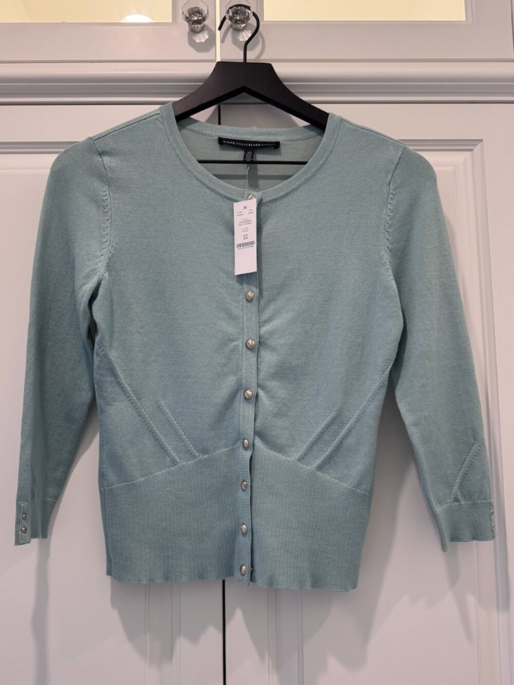 NWT White House Black Market/WHBM Aquifer/Blue/Green/Aqua Cardigan Sweater XS